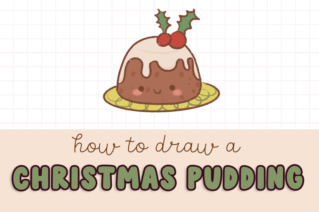 how to draw a christmas pudding step by step