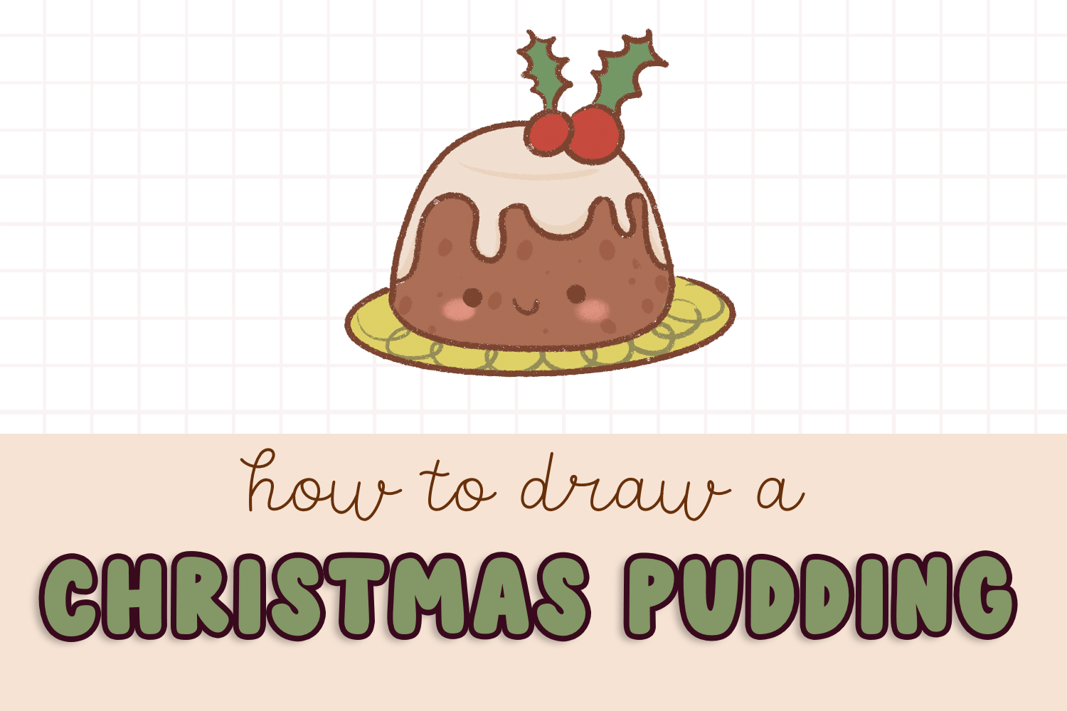 How to Draw a Christmas Pudding Easy for Kids and Beginners