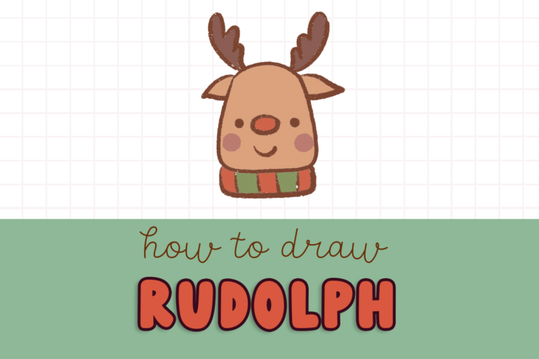 how to draw a cute rudolph reindeer face step by step easy