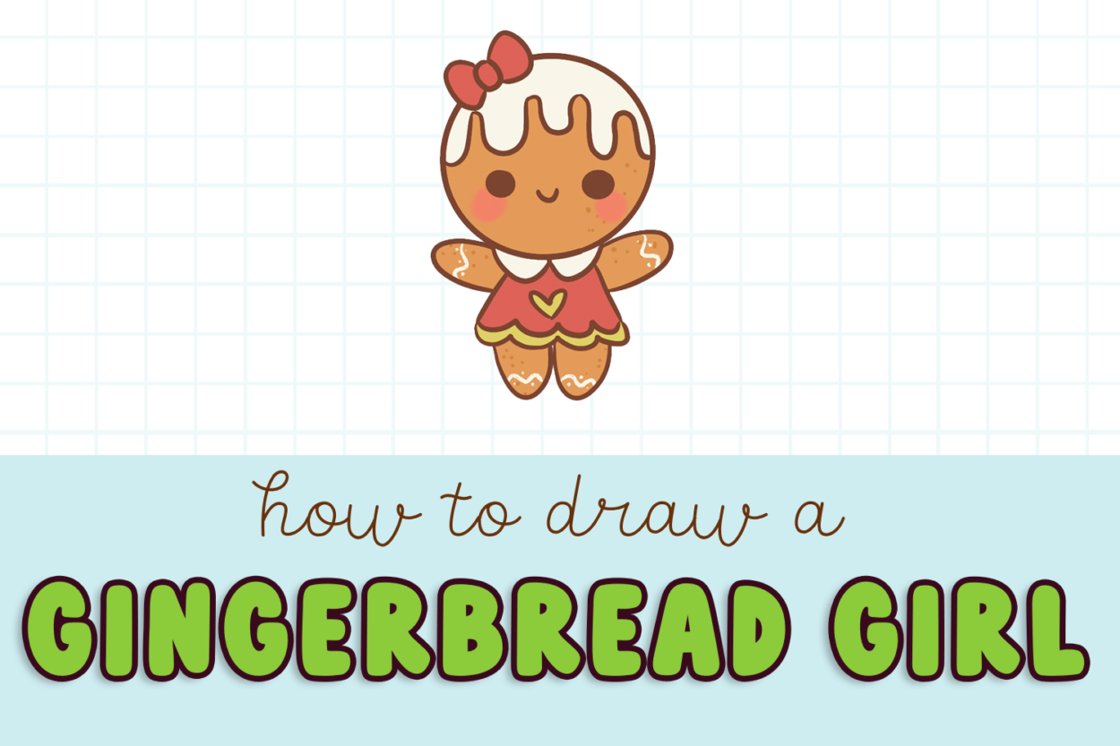 how to draw a gingerbread girl easy step by step
