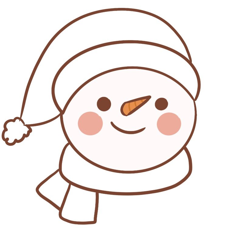color the cheeks of the snowman