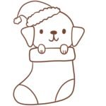 How to Draw a Dog in a Christmas Stocking