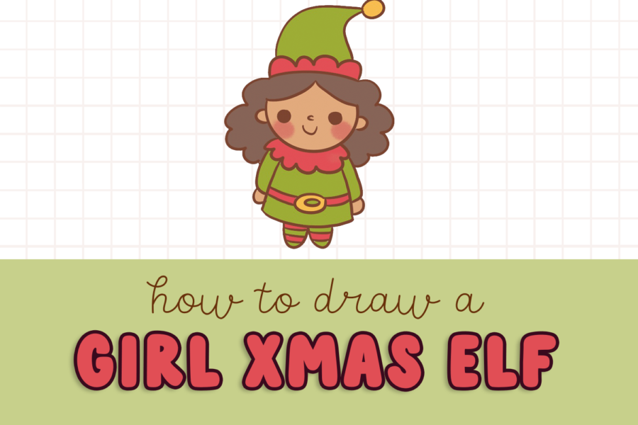 how to draw a girl christmas elf easy for kids
