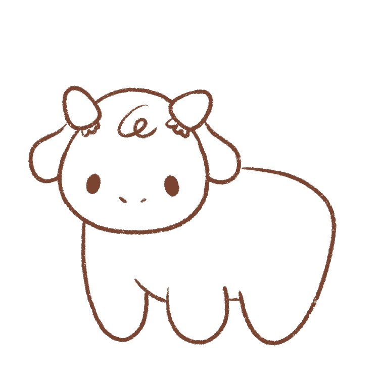 draw the behind of the cow