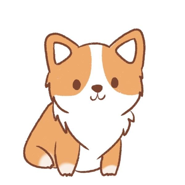 How to Draw a Cute Kawaii Corgi - Draw Cartoon Style!