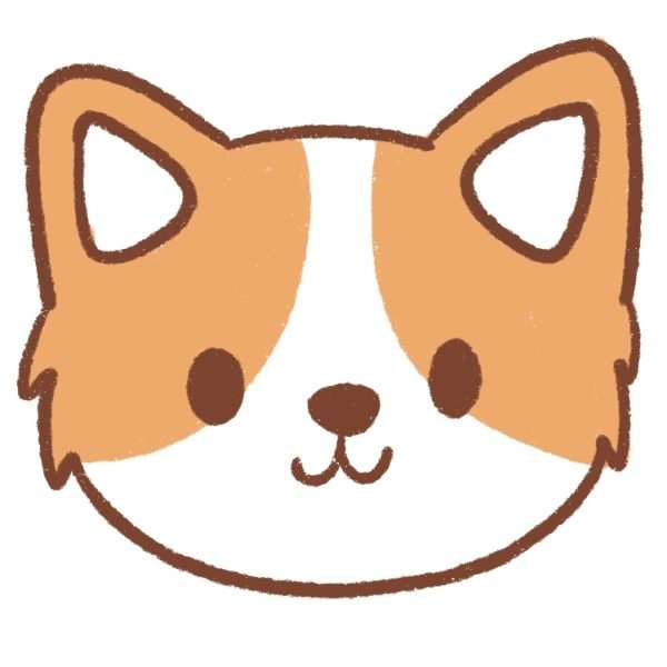 How to Draw a Cute Kawaii Corgi Face