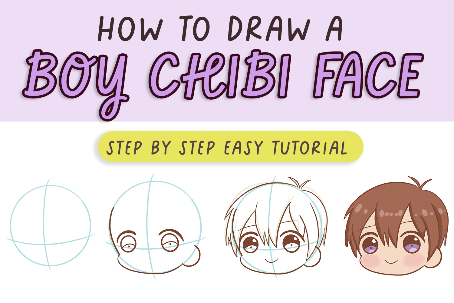 how to draw a boy chibi face