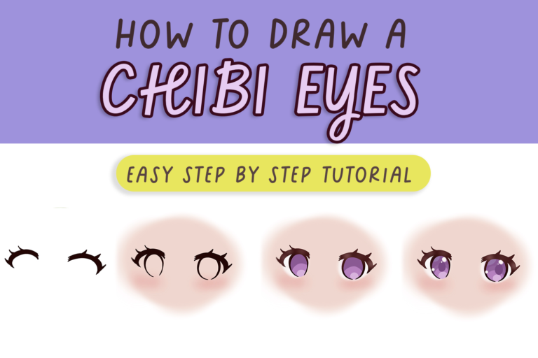 how to draw a chibi eyes step by step digitally for beginners, easy drawing tutorial