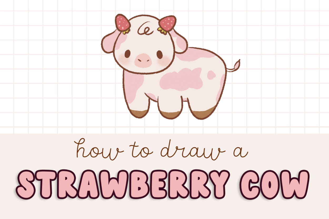 how to draw a strawberry cow step by step