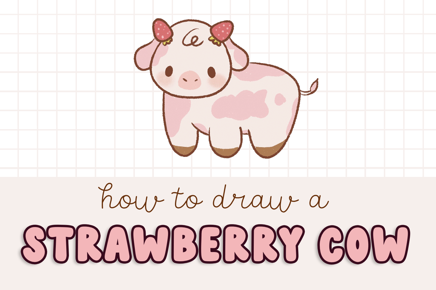 How to Draw Cute Strawberry Cow! 🐮 