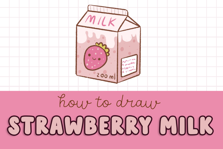 how to draw strawberry milk carton