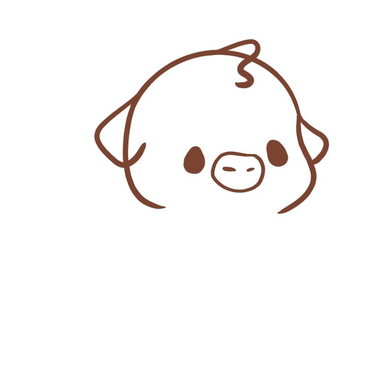 5 - draw the eyes and nose of the cute cow