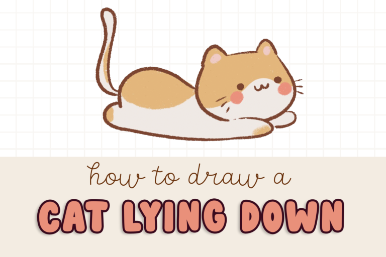 how to draw a cat lying down
