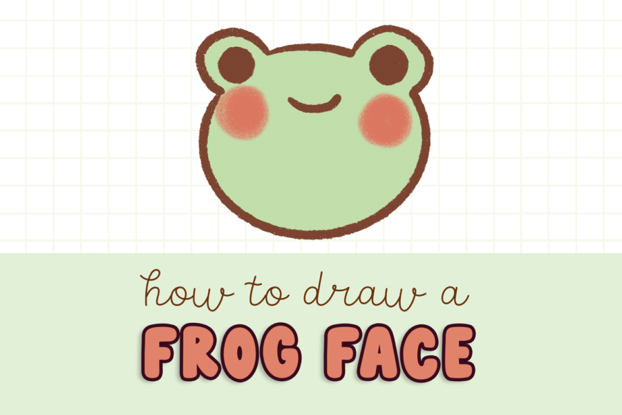 how to draw a cute frog face