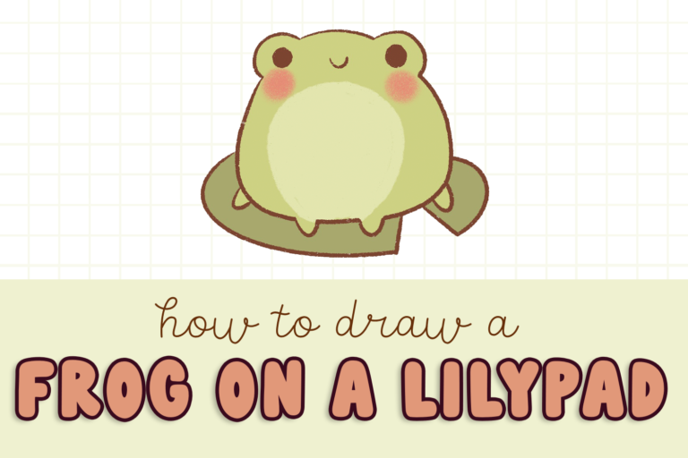 how to draw a frog on a lily pad