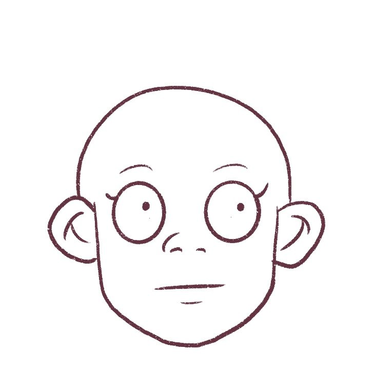1 - draw a cartoon head