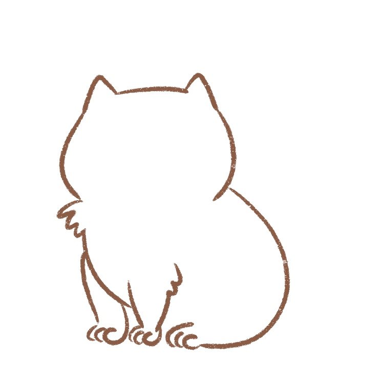 draw the cat's back leg