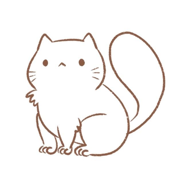 How to Draw a Cat with a Fluffy Tail Draw Cartoon Style!