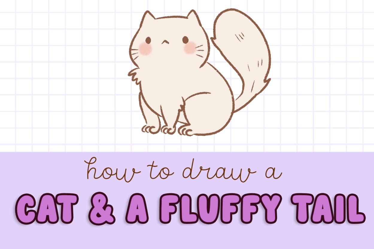 How to Draw a Cat with a Fluffy Tail (Easy Beginner Guide)