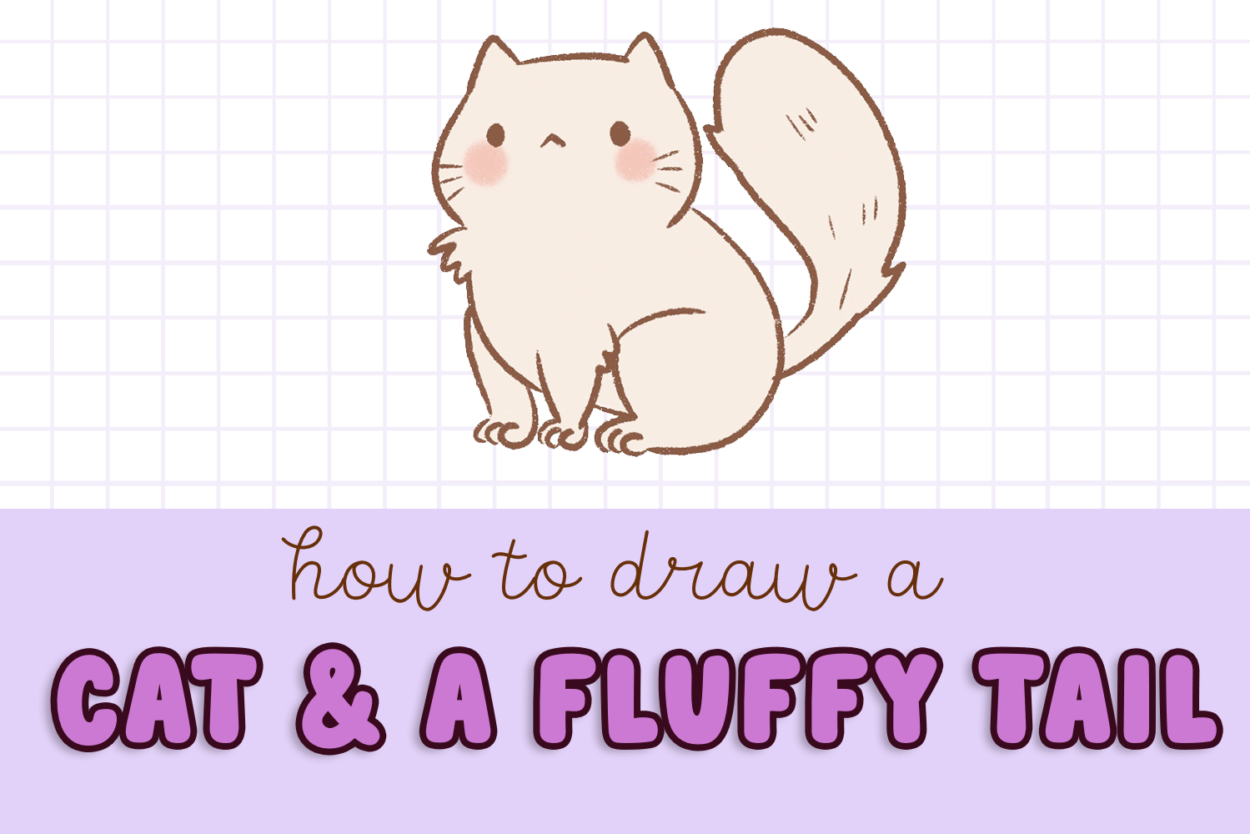 How to Draw a Cat with a Fluffy Tail - Draw Cartoon Style!