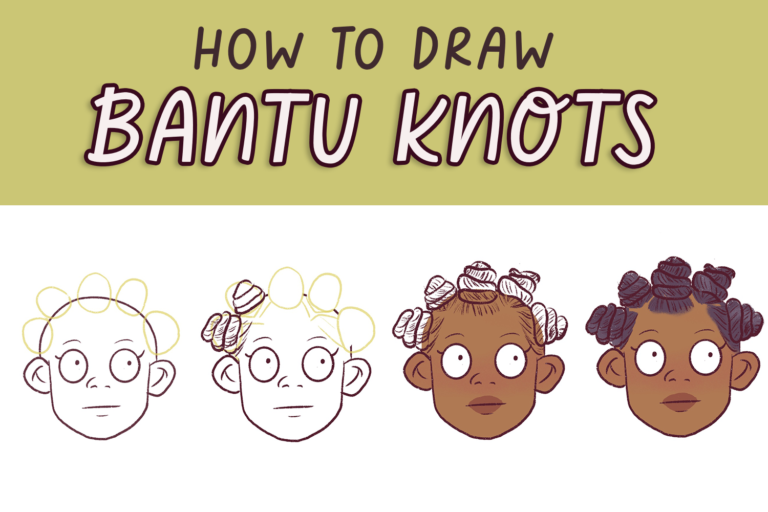 how to draw bantu knots easy step by step for beginners