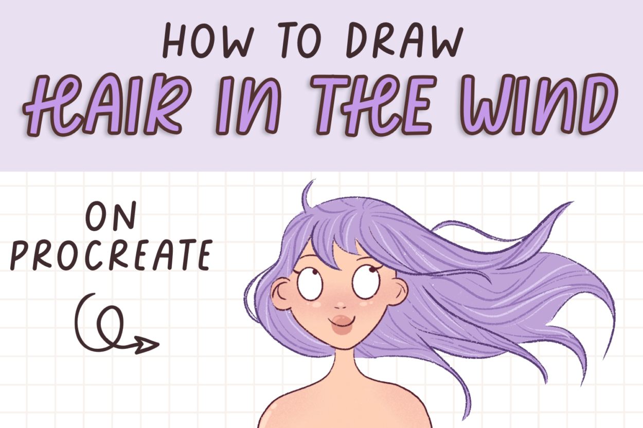 How to draw hair in the wind