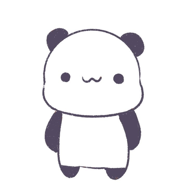 Original Art A4 Circle Lead Based Cute Panda Pencil Drawing 2B/HB Free  Shipping | eBay