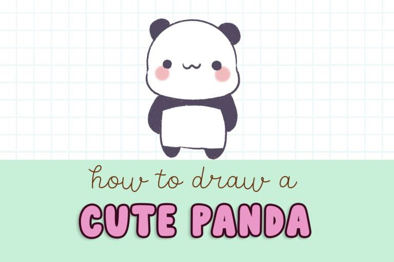 how to draw a cute kawaii panda easy for kids and beginners, kawaii panda drawing, cute panda drawing,