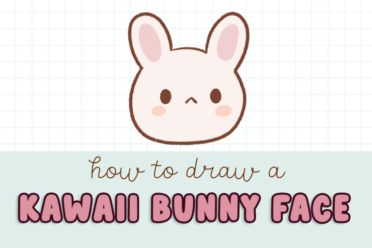 how to draw a kawaii bunny face, kawaii bunny face drawing