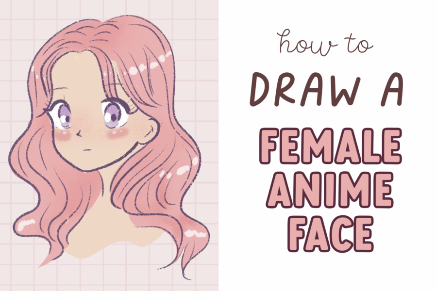 how to draw anime face female step by step, easy anime face drawing