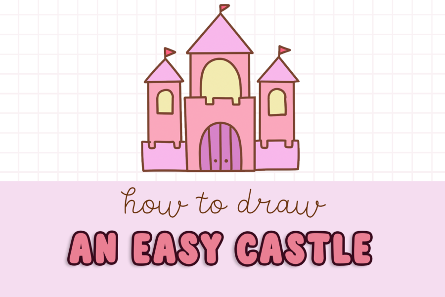 how to draw an easy castle, easy castle drawing