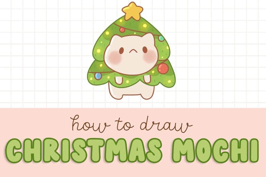 how to draw Mochi from NomNom Kawaii - how to draw a cute christmas cat, nomnomkawaii