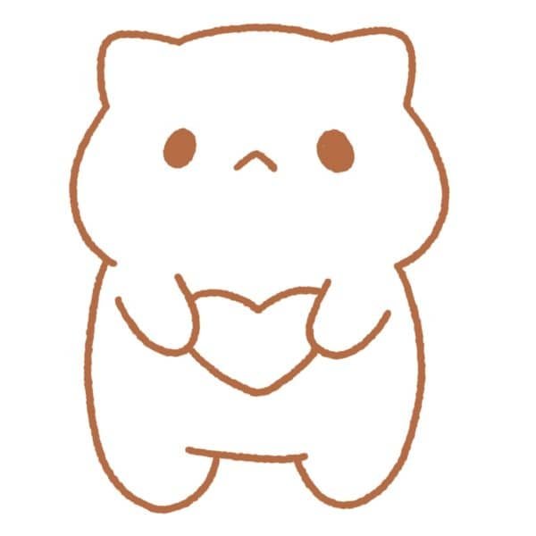 How to Draw a Cute Valentine Cat Draw Cartoon Style