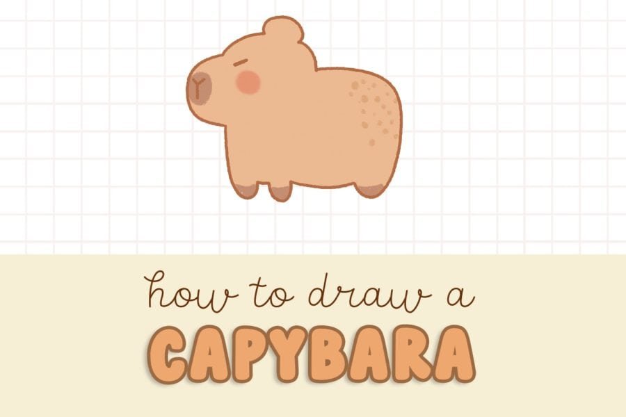 how to draw a cute capybara - easy capybara drawing tutorial