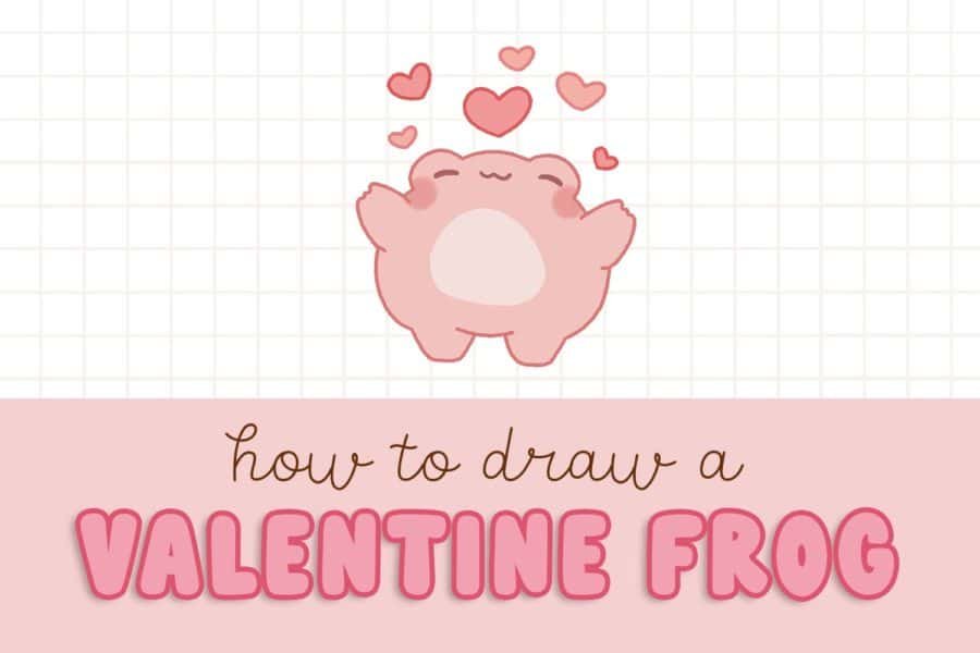 how to draw a cute valentine frog easy for kids